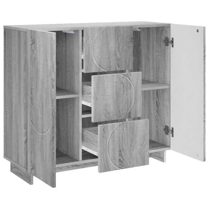 vidaXL - Dressoir - Grijs - Sonoma - 85,5 - x - 31 - x - 75 - cm - Bewerkt - hout