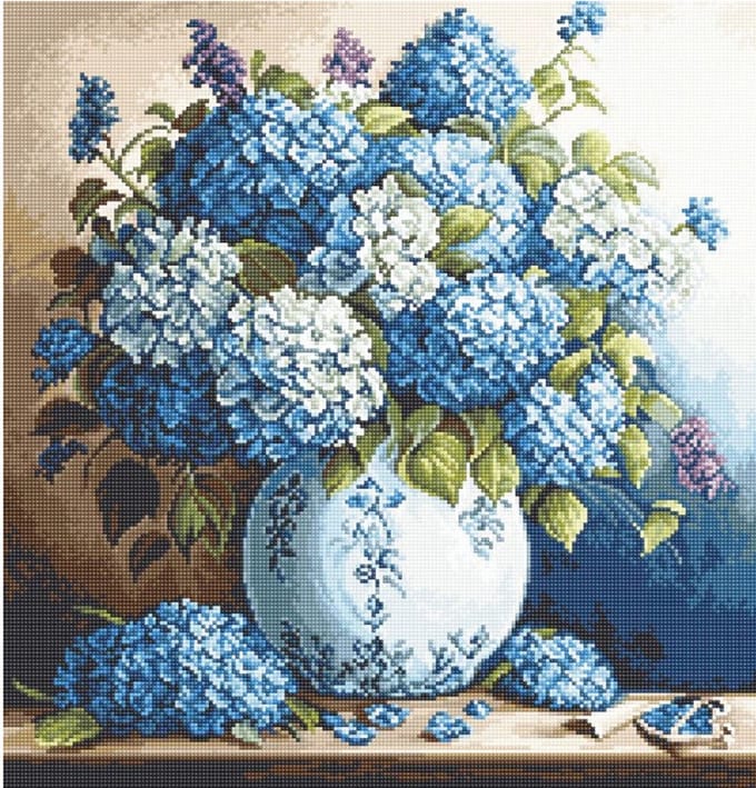 Luca-S Vase with Hydrangeas borduren (pakket) B700