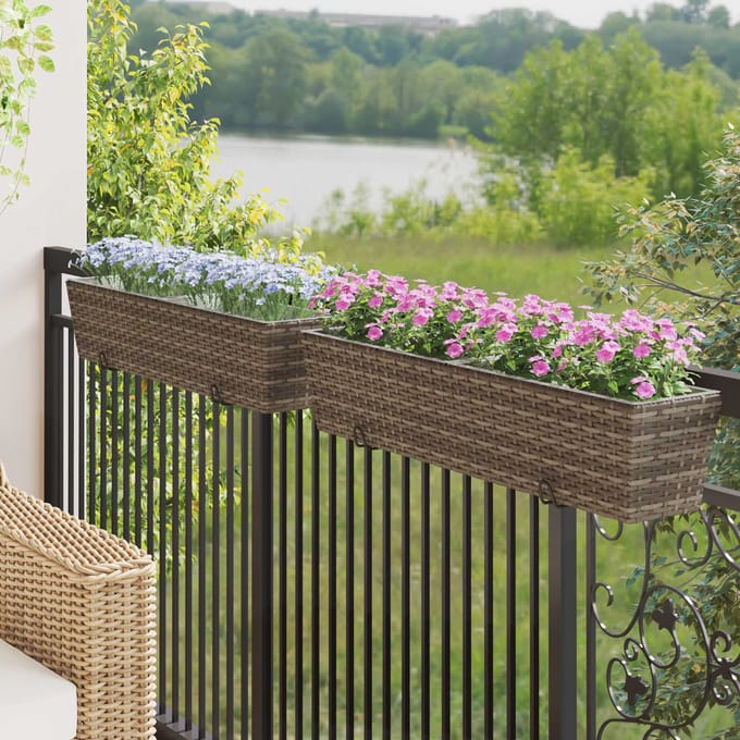 vidaXL Reling 2 st Grijs 80 x 17 x 17 cm Metaal