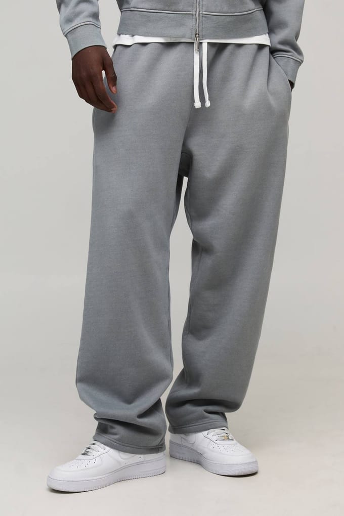 Essential Washed Baggy Drop Crotch Jogger | Washed Grey | Size Medium