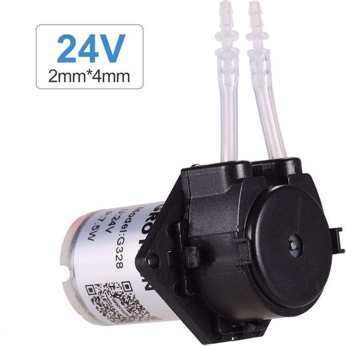 GROTHEN DC 24V Doseerpomp Peristaltische pomp Mini Water Vloeistofpomp 2mmX4mm zwart