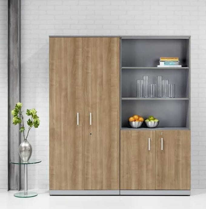 Dubbele draaideurkast Chief 200x90x42 Wit met Wit ombouw