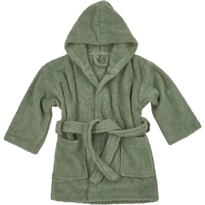 Meyco Baby Uni badjas - badstof - forest green - 86/92