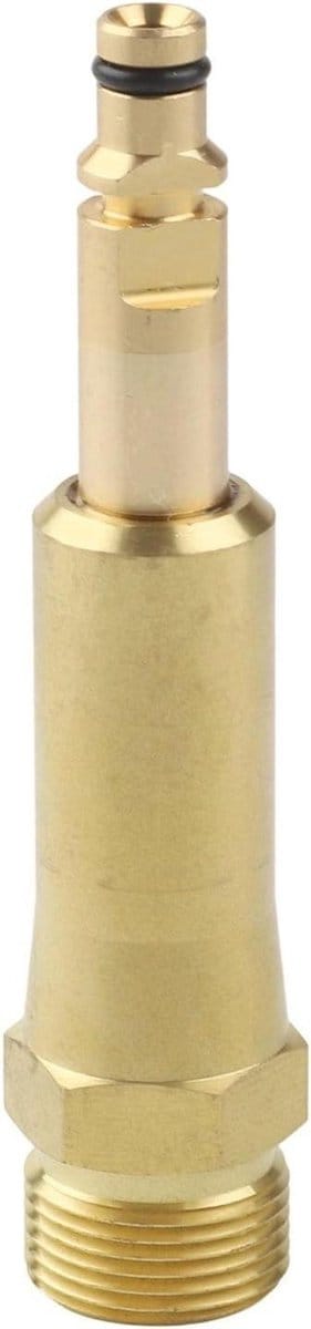 Hogedrukreiniger Connector - Messing Koppeling - Effectief Vuil Verwijderen - Roterende Connector - 10.8 cm Lengte - Geel