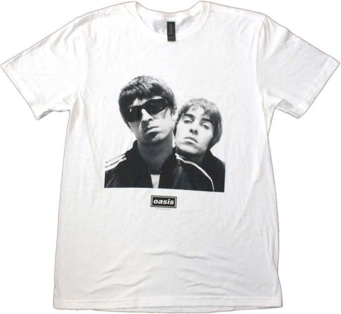 Oasis - Noel & Liam Square Photo Heren T-shirt - S - Wit