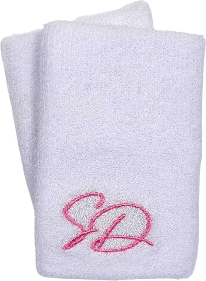 Sparkle & Dream - Polsbandjes/Zweetbandjes Wit Roze - Set van 2 stuks - Voor turnen en gymnastiek
