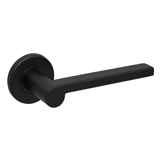 Lavuzo Caserta deurkrukset - deurklink - rond rozet - zwart - set 2