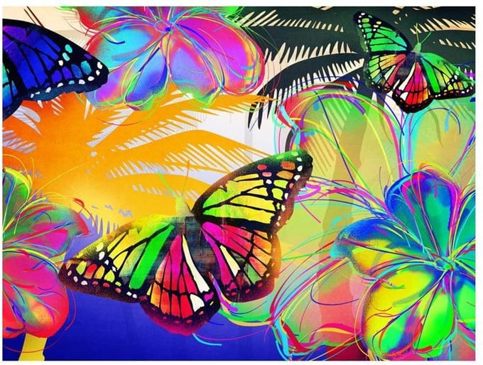 Fotobehang - Butterflies in the stomach.