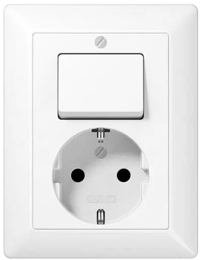 Jung AS Combinatieschakelaar Stopcontact Alp Wit - AS5576EUWW - E3N56