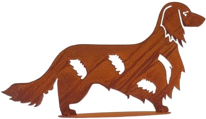 D&T - Langharige Teckel - Cortenstaal - 39,5x20,5 cm
