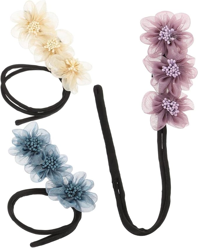 Haarknot Makers - Haarbroodjes Tool - Haar Stijlen - Set van 3 - 33 cm Lengte - Gemengde Kleuren