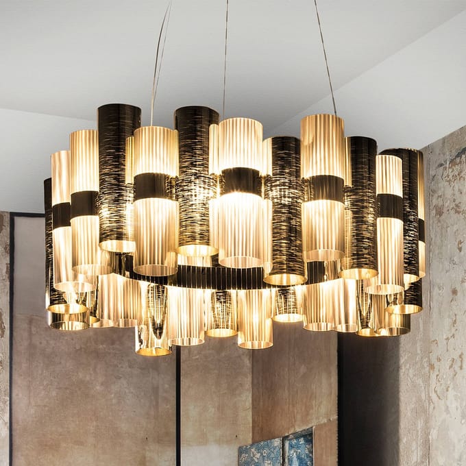 Slamp La Lollo L LED hanglamp, Ø80cm, goud