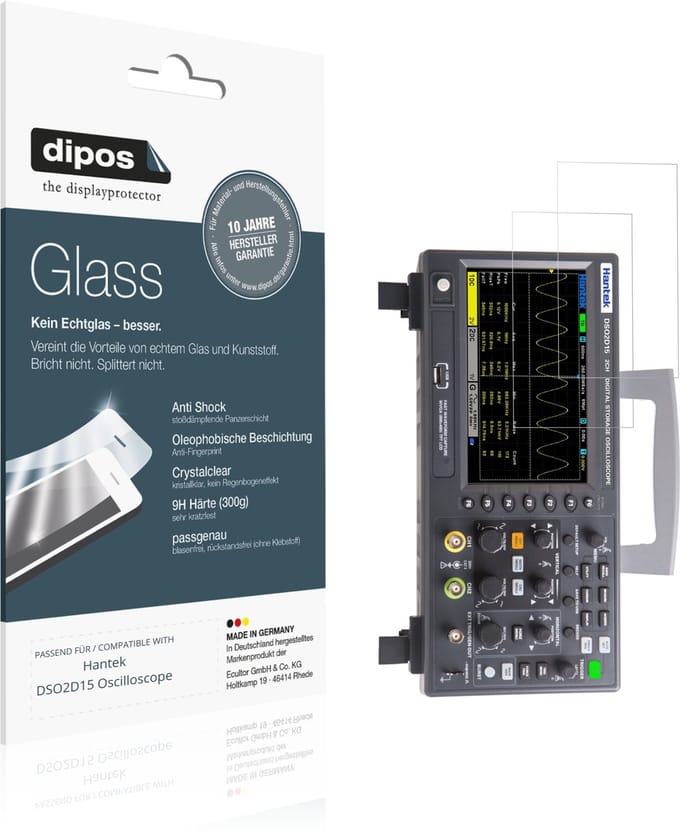 dipos – 2x Pantserfolie geschikt voor Hantek DSO2D15 Oscilloscope | 9H Screenprotector