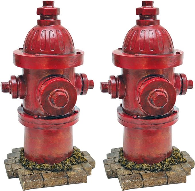 Hydrantfiguur set voor hondenliefhebbers en brandweermannen | Tuinbeeld