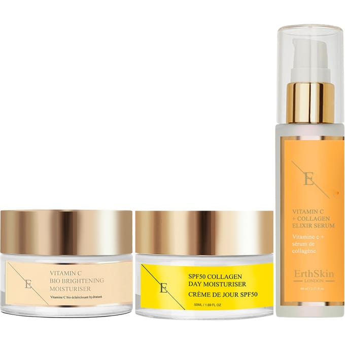 VITAMINE C + COLLAGEN ELIXIR SERUM 60ML + Vitamine C Bio Brightening Moisturiser 50ml +SPF 50 Collageen Dagcrème 50ml