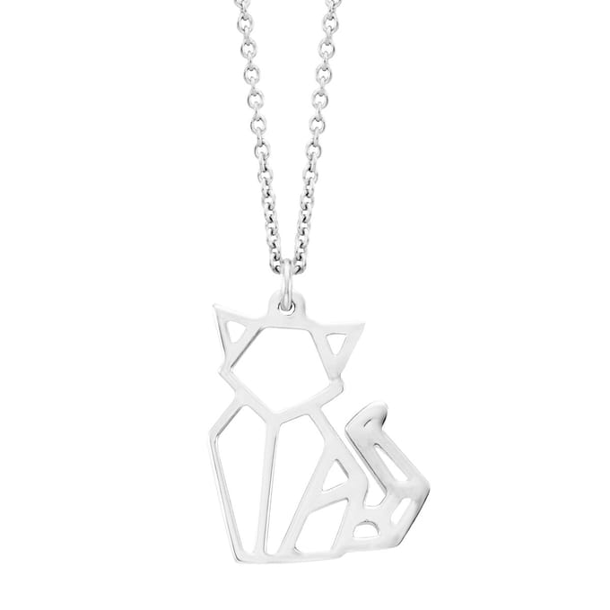 Julie Julsen Anhänger mit Kette 925 Silber rhodiniert Katze