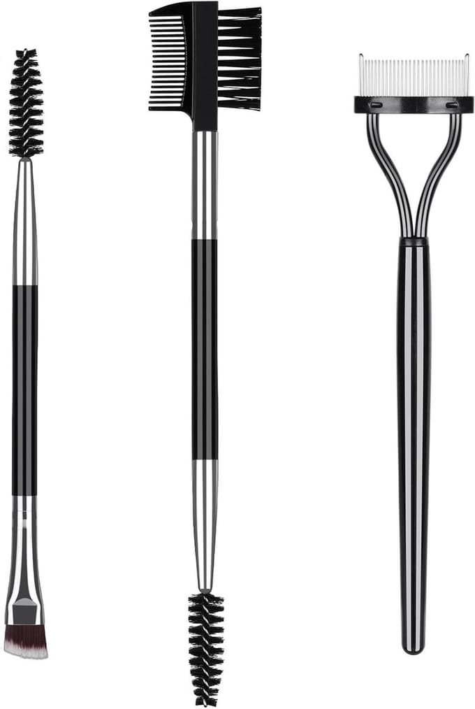 Professionele Wimper Kam Set - 3-delige Oogmake-up Tools, Wenkbrauw Borstel, Wimper Separator en Wimper Spoolie Borstel voor Perfecte Ogen