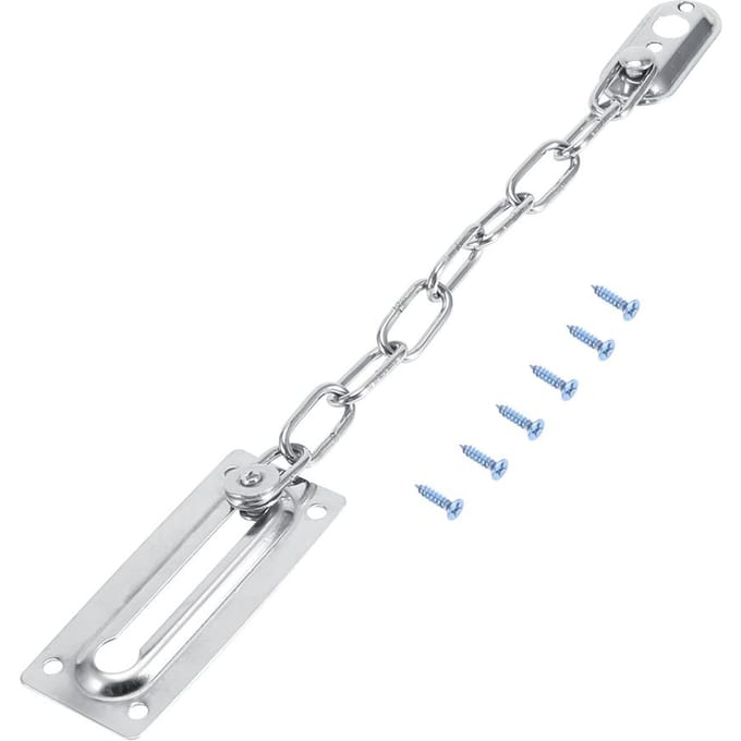 Veiligheidsketting van roestvrij staal Deurketting Veiligheidsslot Vergrendeling Met schroeven(Zilver)