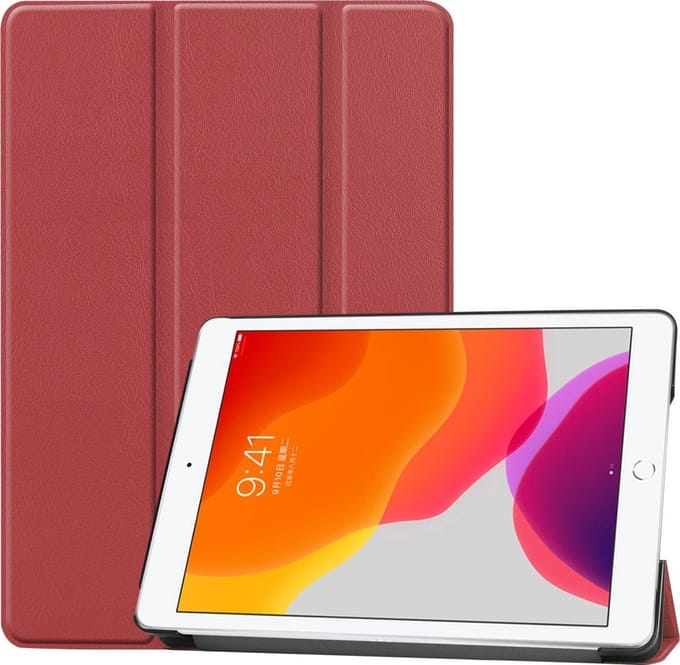 Arara Hoes Geschikt voor iPad 2018/2017 (9.7 inch) tri-fold hoes - bookcase - Donker Rood