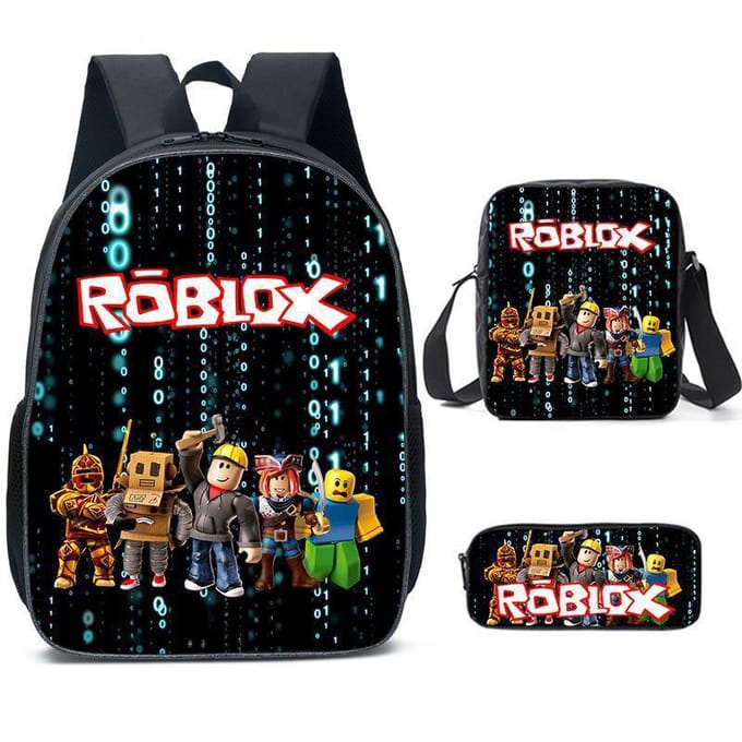 Roblox Student Schooltas Basisschool en Middelbare School Rugzak Modetrend Rugzak Drie Delig Set Backpack