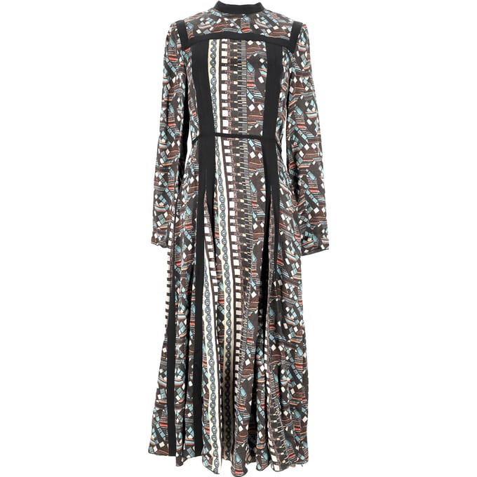 Lanvin maxi-jurk met mozaïekprint in veelkleurige viscose