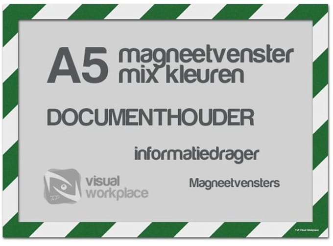 Magneetvensters A5 (mix kleuren) - Groen/Wit