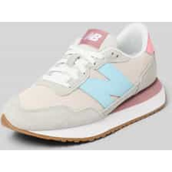 Sneakers van leermix met logodetail