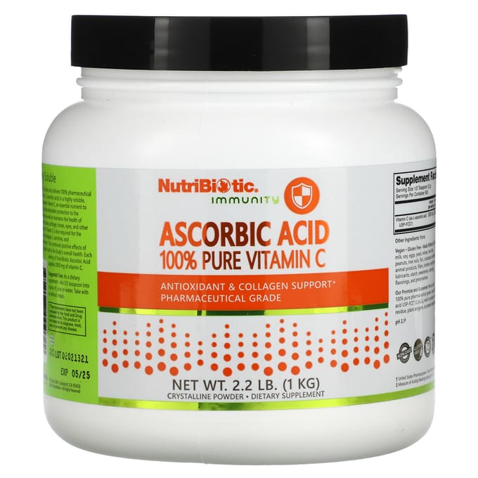 Nutribiotic - Ascorbinezuur - 100% pure Vitamine C - 1000 gram