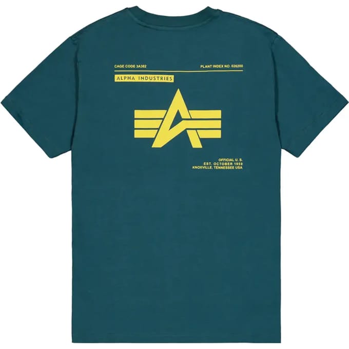 T-shirt met print op de rug Alpha Industries Label