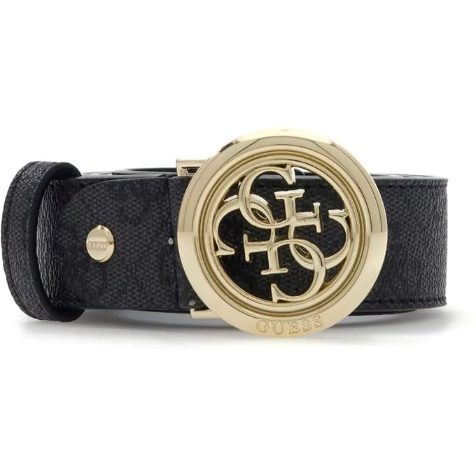 GUESS riem Janie Logo Adjustable Belt H30 W95 Coal Logo donkergrijs