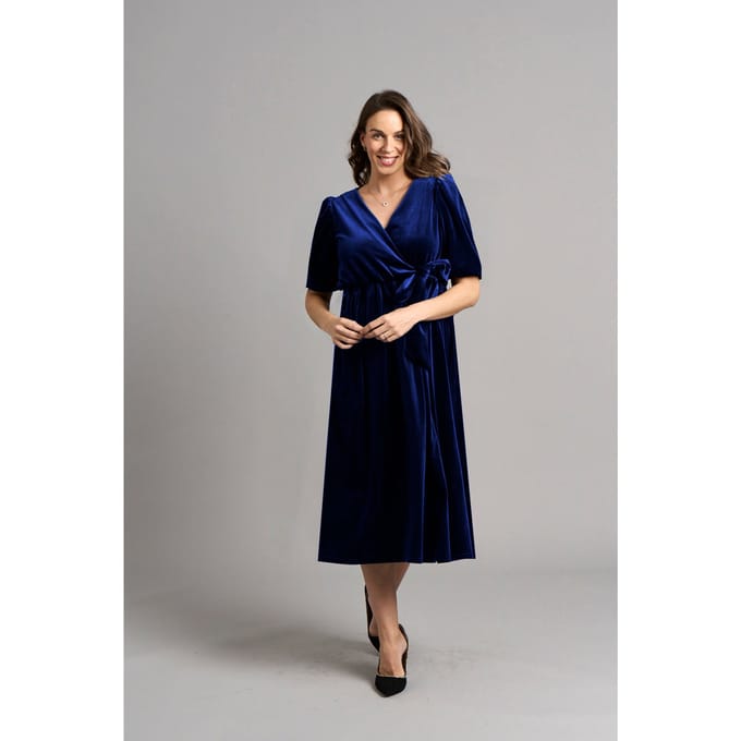 Tanya Fluwelen Jurk - Blauw