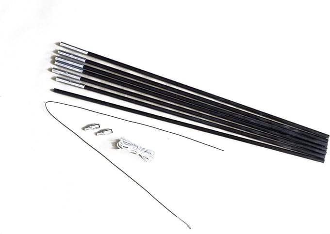 Tentstok - Reserve stok - Kamperen buiten - Glasvezel constructie - One size - Zwart