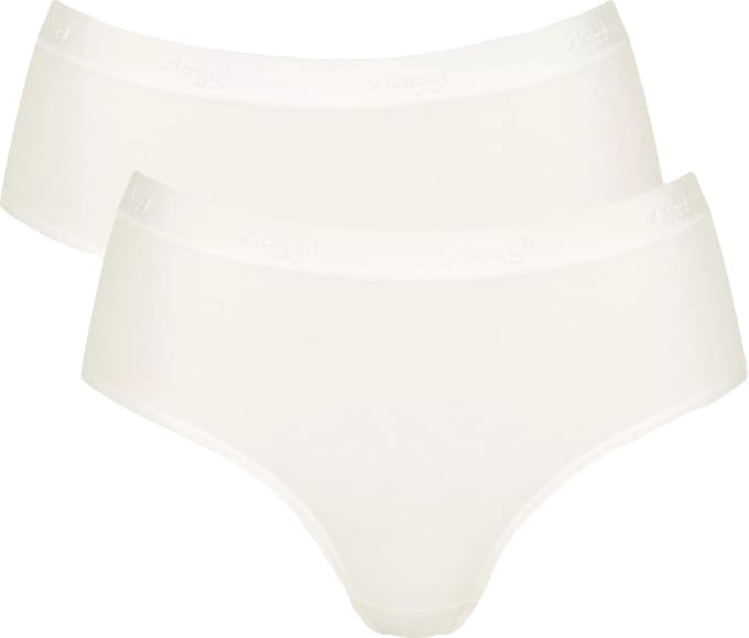 sloggi GO Casual Midi 2P Dames Onderbroek - SILK WHITE - Maat S