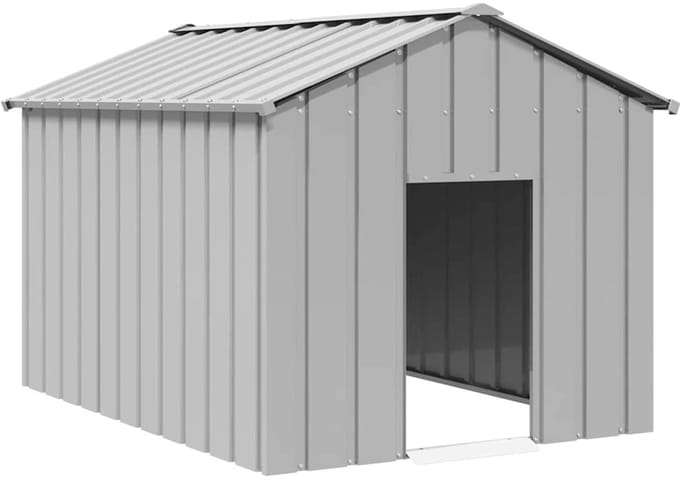 Hondenhok - Buiten - Bench - Ren - Weerbestendig - Kennel - Rek - Grijs