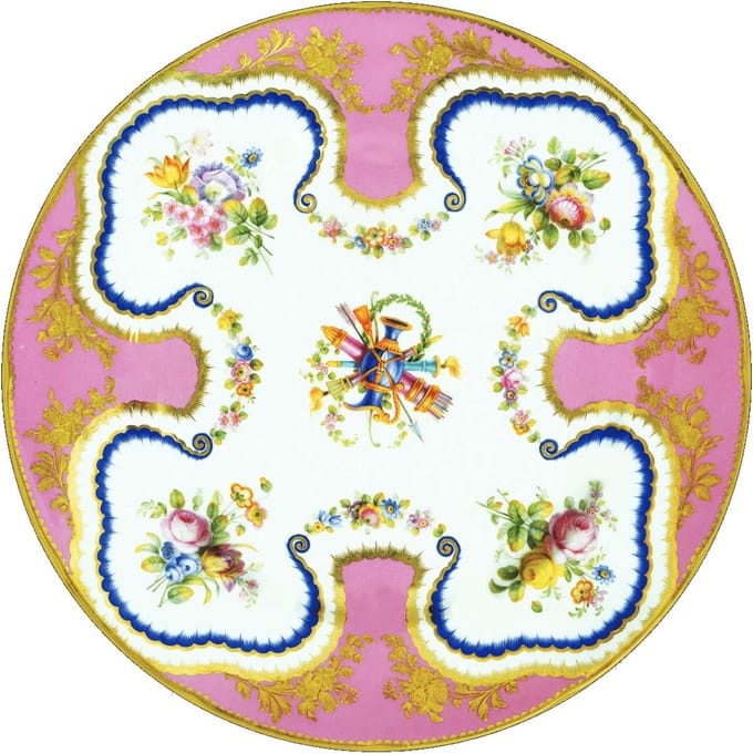 Bord metaal Pink ground Ø26cm