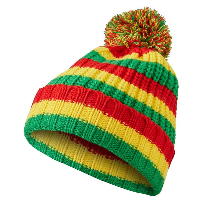 Limburg Feestmuts met pompon rood-geel-groen one size