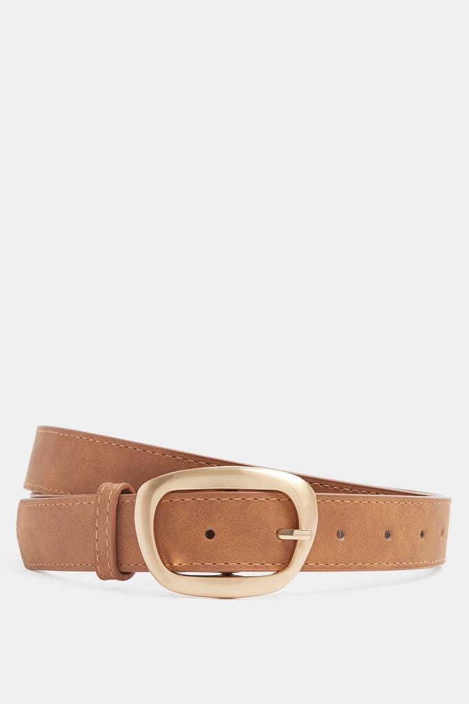 Yours Natuurlijke Bruine Geborstelde Statementriem Met Gespsize 46-48