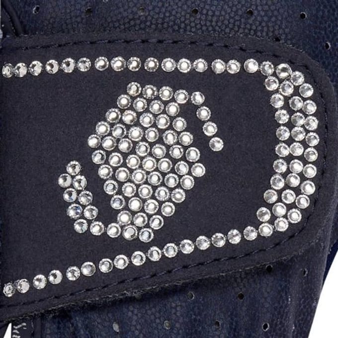 Handschoen V-Skin Swarovski Black - 7.5 | Paardrij handschoenen