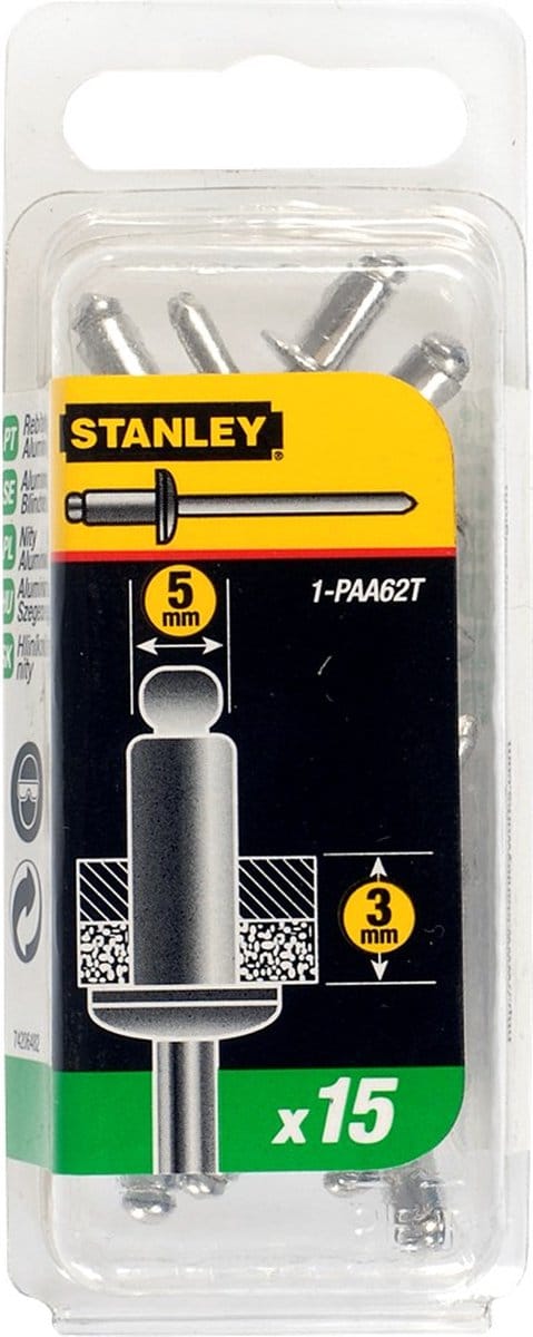Stanley blindklinknagels 5x3mm (15 Stuks)