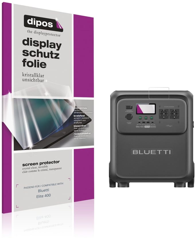 dipos – 4x Beschermfolie geschikt voor Bluetti Elite 400 | Krasbestendige & heldere Screenprotector Ultra-Thin