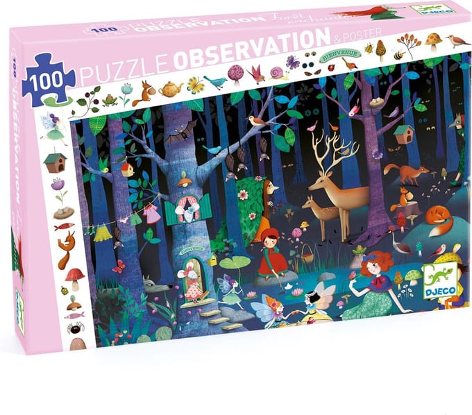 DJECO observatie puzzel La foret enchantee 5 jr+/ 100 stks