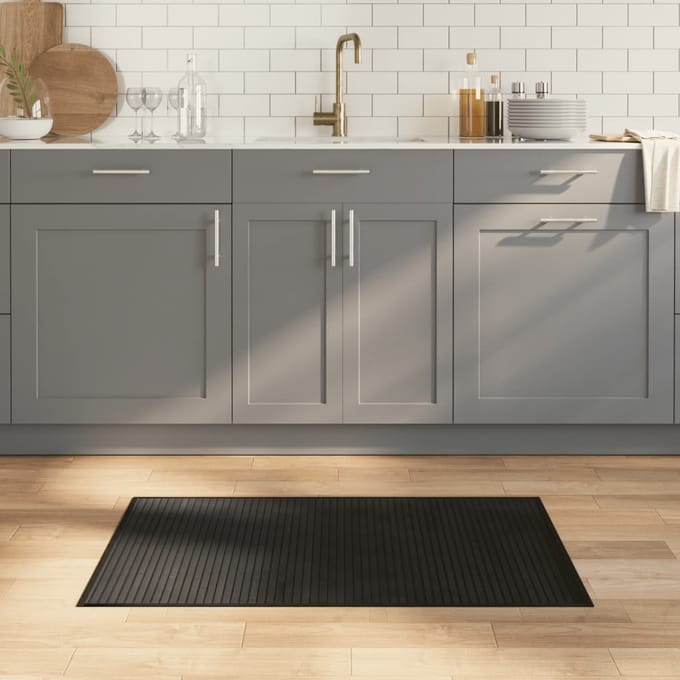 vidaXL - Vloerkleed - rechthoekig - 60x100 - cm - bamboe - zwart