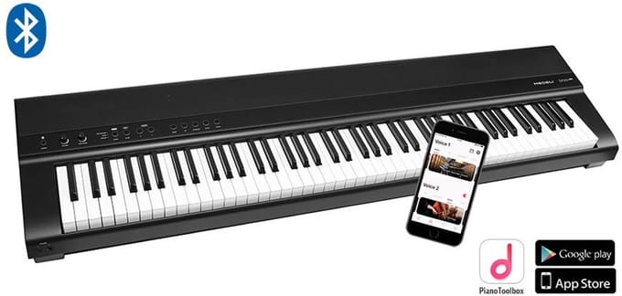 Digitale piano - Medeli SP201+/BK - Performer Series - 88 gewogen toetsen - Bluetooth - 2x20 watt - Zwart