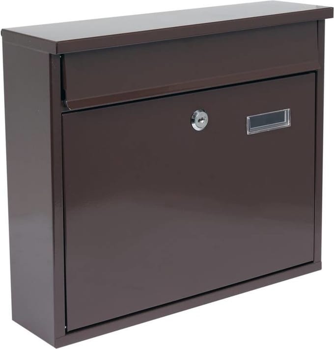 VOREL Brievenbus met 2 sleutels - Bruin - 310x360x100 mm