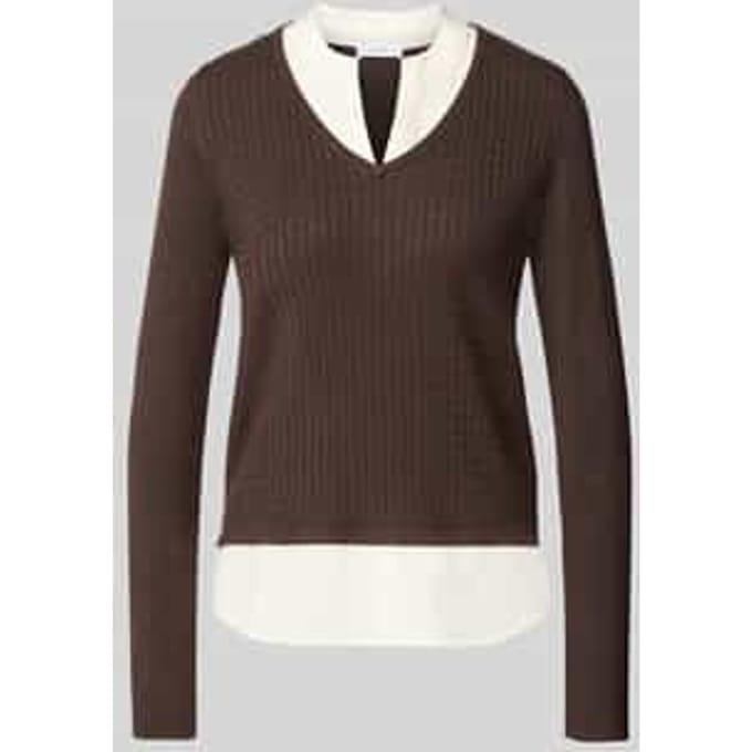 Shirt met lange mouwen van viscosemix in tricotlook