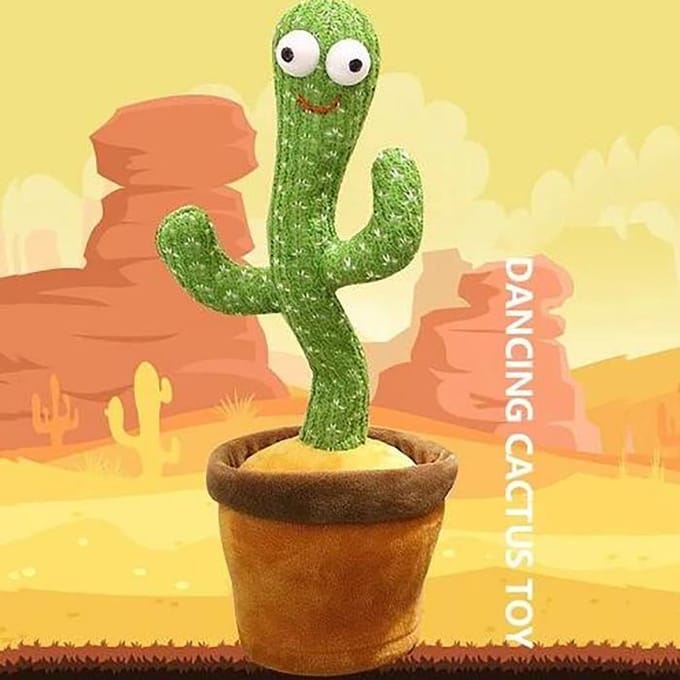 Objet décoratif - Cactus - Danse électronique - Chanteur - Peluche - 35X20X10 cm