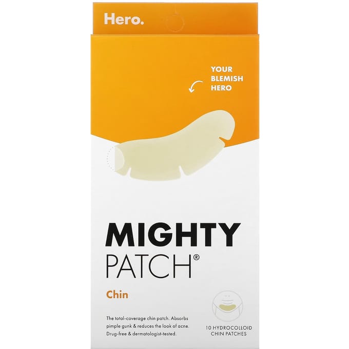 Hero Cosmetics, Mighty Patch, chin patch, hydrocolloid patch 10 sheets