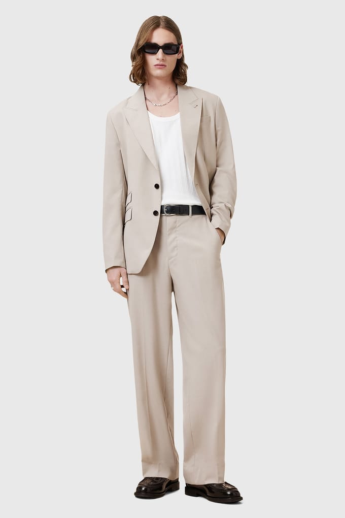 AllSaints Gallow Blazer Hammock Taupe Größe: 38 | Blazer Outlet | Herren | Schwarz