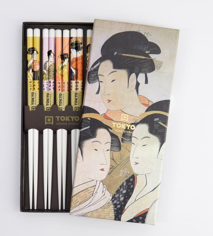 Tokyo Design Studio - Eetstokjes - Set van 5 paar - Geisha - 22,5 cm