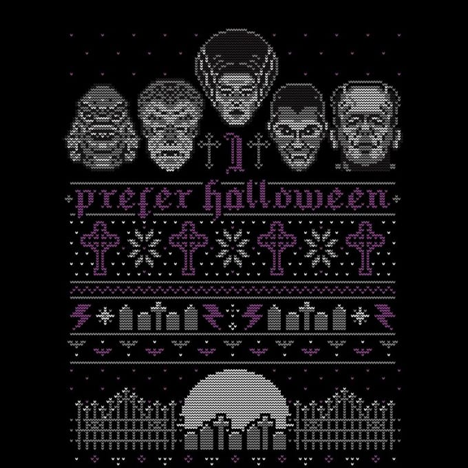 Universal Monsters I Prefer Halloween Kerst T-Shirt - Zwart - M